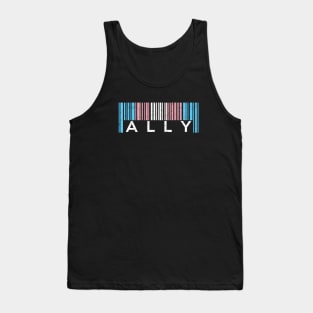 Transgender Pride Flag Barcode Ally Tank Top